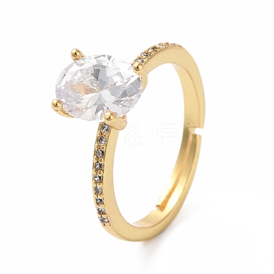Cubic Zirconia Adjustable Ring RJEW-E264-02G-1