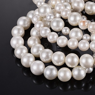 Shell Pearl Stretch Bracelets Sets BJEW-JB04108-1