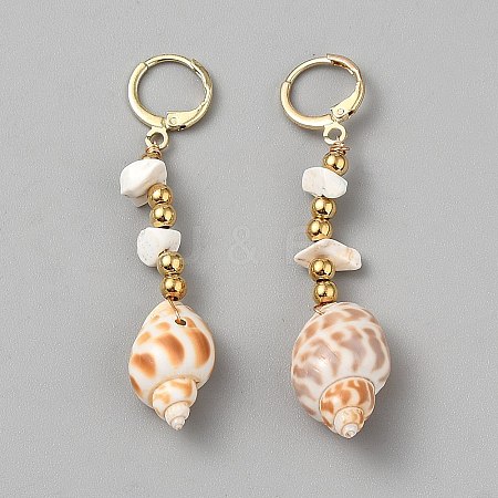Alloy Shell Shape Leverback Earrings EJEW-WH0004-194A-1