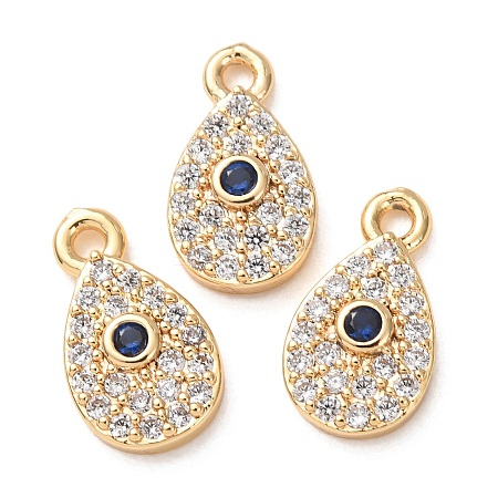 Brass Micro Pave Cubic Zirconia Charms CU-K002-01C-02-1