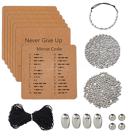 DIY Morse Code CCB Plastic Beads Bracelets Making Kits DIY-DC0003-90B-1