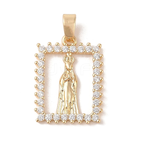 Brass Cubic Zirconia Pendants KK-Z050-01G-01-1