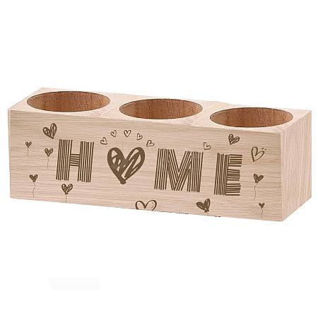 3 Hole Wood Candle Holders DIY-WH0375-003-1