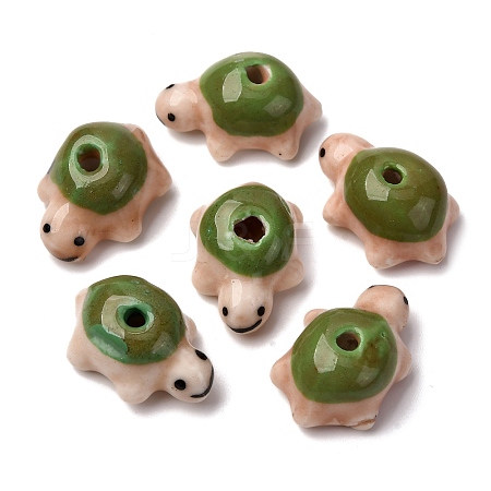 Handmade Bright Glazed Porcelain Beads PORC-CJC0009-03B-1