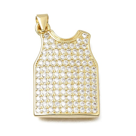 Brass Micro Pave Clear Cubic Zirconia Pendants CU-CBA108A-10G-1