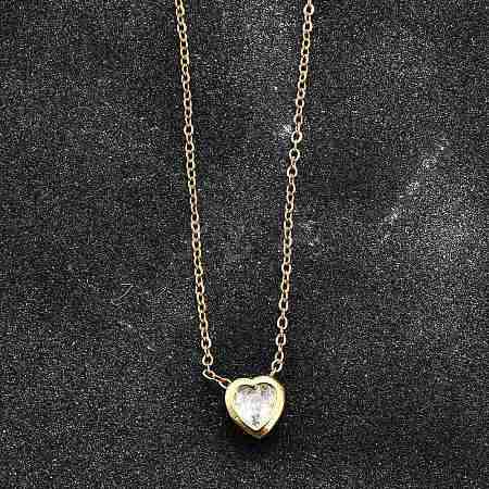 304 Stainless Steel Pendant Necklaces NJEW-O108-14G-1