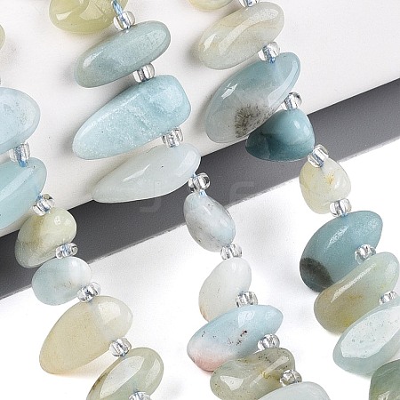 Natural Flower Amazonite Beads Strands G-Z091-A36-1