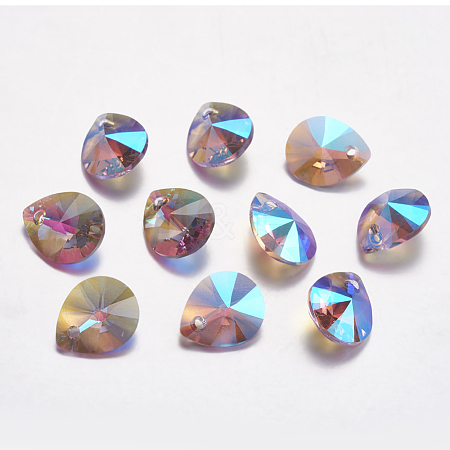 Faceted Glass Rhinestone Pendants RGLA-F053-E-371PS-1