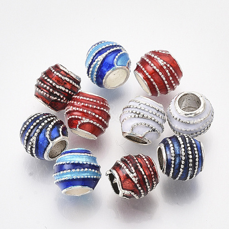 Antique Silver Plated Alloy European Beads MPDL-S067-30-1