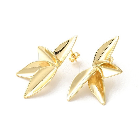 Brass Stud Earrings for Women EJEW-M251-04G-1