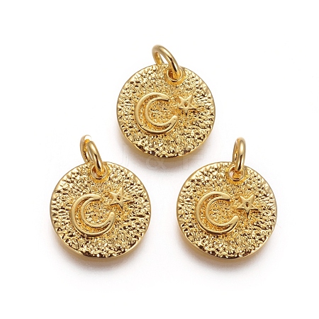 Brass Rough Surface Charms KK-I656-15G-1