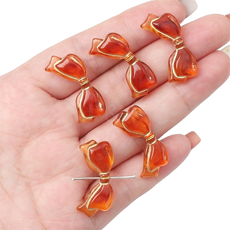 Imitation Amber Transparent Acrylic Beads MACR-D071-02A-1