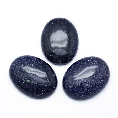 Synthetic Blue Goldstone Cabochons X-G-P393-I16-1