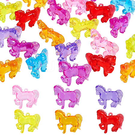 55Pcs Transparent Acrylic Pendants OACR-PH0004-58-1