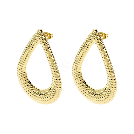 304 Stainless Steel Stud Earring Findings Ion Plating(IP) STAS-L024-006G-02-1