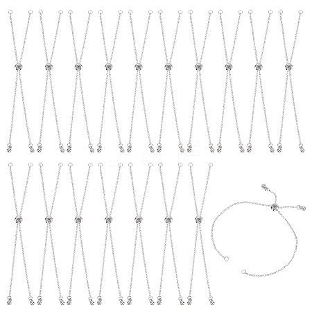 18Pcs Adjustable 304 Stainless Steel Cable Chains Bracelets Making AJEW-ME0001-02-1