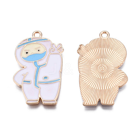 Rack Plating Eco-Friendly Alloy Enamel Pendants ENAM-N052-007-1