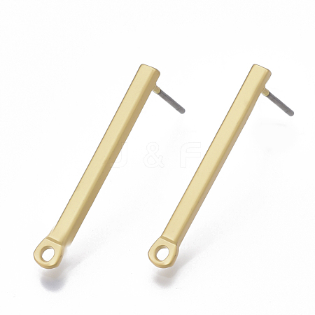 Smooth Surface Alloy Stud Earring Findings PALLOY-T064-41MG-1