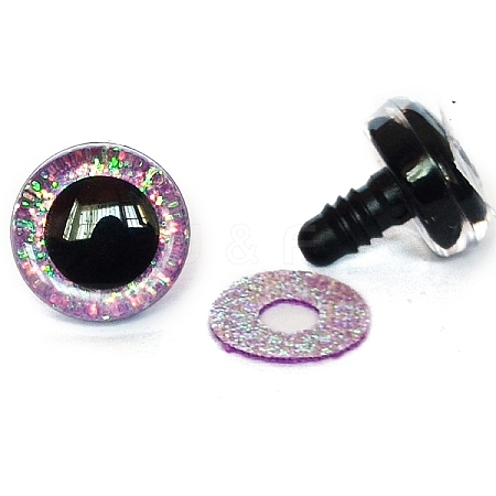 Glitter ABS Plastic Craft Doll Eyes PW-WG58787-24-1