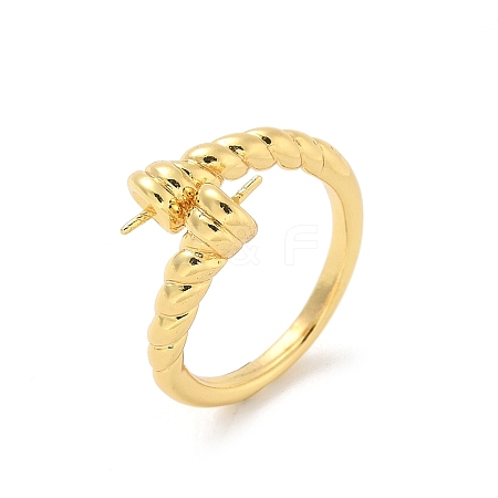 Brass Open Cuff Ring Settings KK-G518-10G-05-1