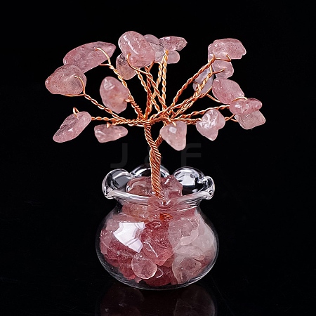Natural Strawberry Quartz Chips Tree Decorations PW-WG17210-07-1