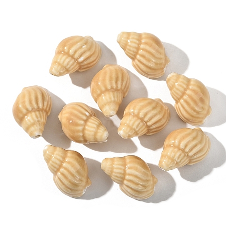 10Pcs Handmade Printed Porcelain Beads PORC-YW0001-26E-1