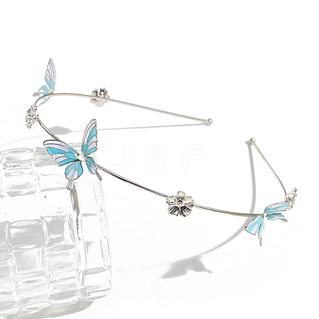 Platinum Alloy Butterfly Hair Bands PW-WG02E67-01-1