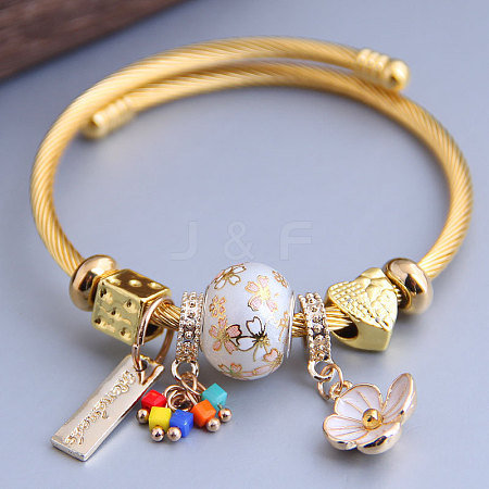 Adjustable Stainless Steel European Bangles FS-WGEE97D-01-1