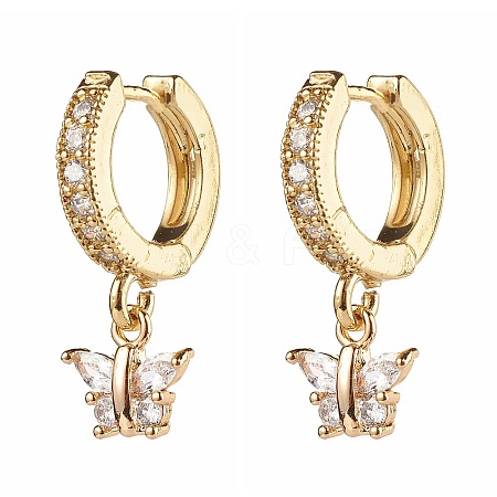 Butterfly Cubic Zirconia Dangle Hoop Earrings for Girl Women Gift sgX1-EJEW-JE04637-1