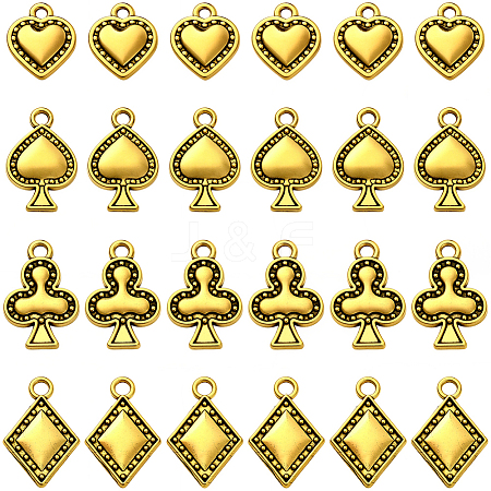 72Pcs 4 Styles Tibetan Style Alloy Pendants FIND-SC0019-40AG-1
