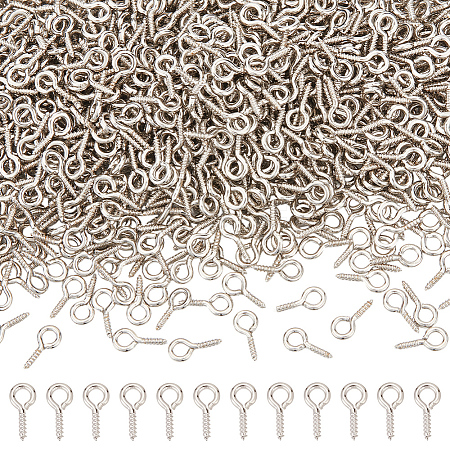 1000Pcs Iron Screw Eye Pin Peg Bails IFIN-ME0001-08-1