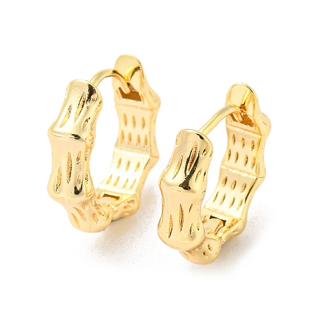 Bamboo Brass Hoop Earrings EJEW-Q792-01G-1