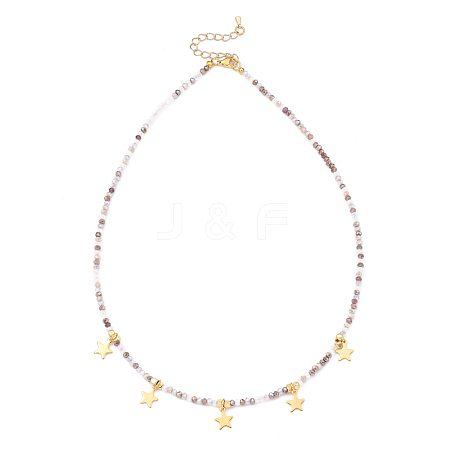 Star Pendant Necklaces NJEW-JN03074-01-1