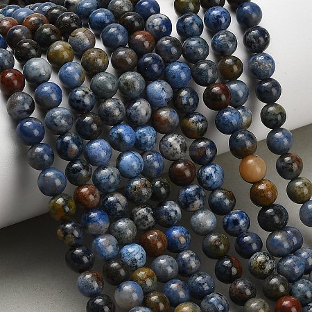 Natural Dumortierite Beads Strands G-F826-A01-6mm-1