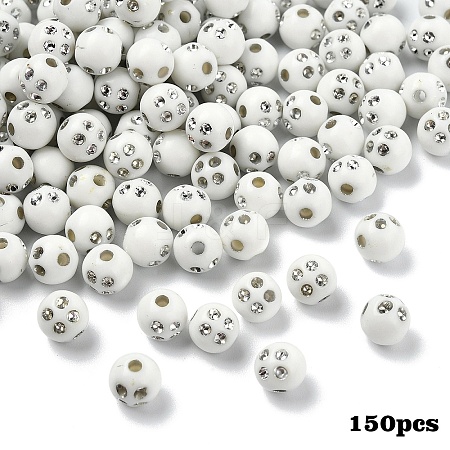 150Pcs Opaque Acrylic Beads MACR-YW0004-21C-1