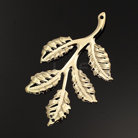 Iron Leafy Branch Filigree Big Pendants IFIN-P003-06-1