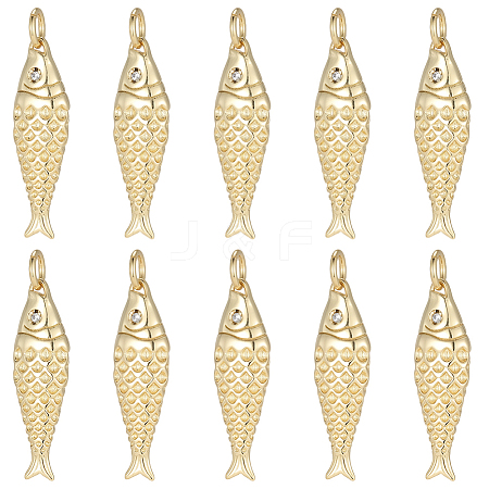 10Pcs Rack Plating Brass Pendants KK-SC0007-72-1