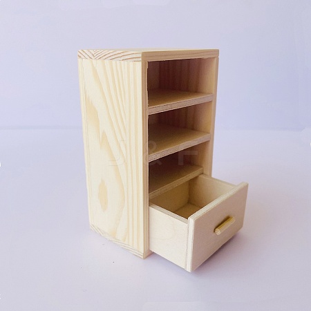 Mini Dollhouse Wood Bookcase Home Decoration PW-WG9B67F-01-1