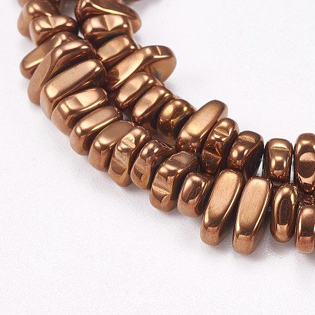 Electroplated Non-magnetic Synthetic Hematite Beads Strands G-P367-G02-1