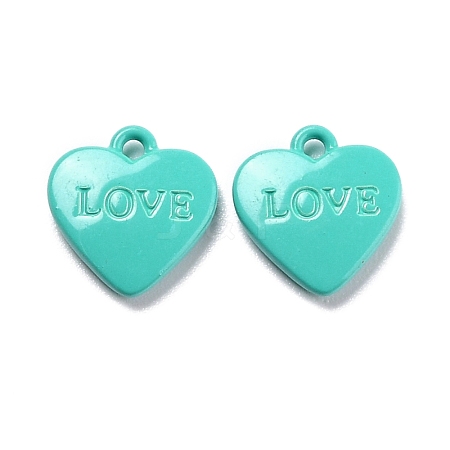 Heart Alloy Spray Painted Charms PALLOY-B005-01D-1