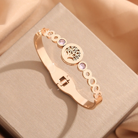 Stainless Steel Hinged Bangles for Women PW-WG0F91F-02-1