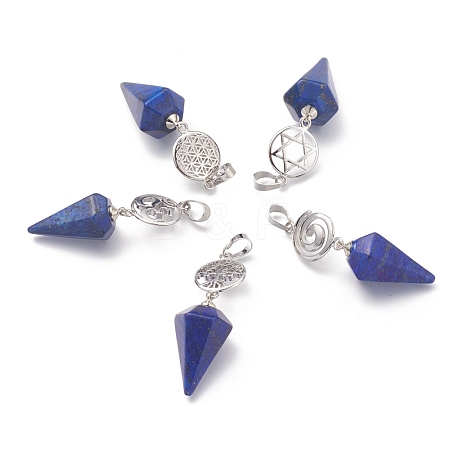 Natural Dyed Lapis Lazuli Pendants G-O194-03-1