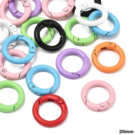 20Pcs Spray Painted Alloy Spring Gate Rings FIND-YW0017-97-1