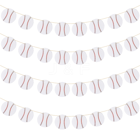 8 Bags Paper Baseball Hanging Banner AJEW-FH0006-97-1