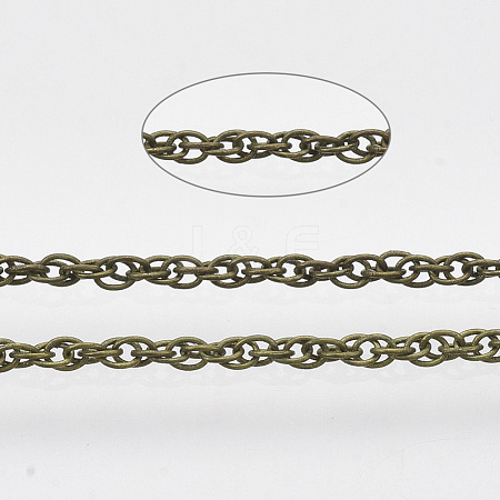 Soldered Brass Coated Iron Rope Chains CH-T002-04AB-1