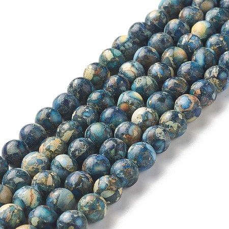 Natural Imperial Jasper Beads Strands G-I122-8mm-18-1