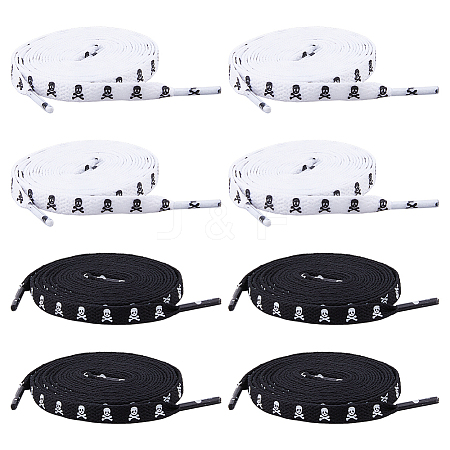 4 Pairs 2 Colors Polyester Flat Shoelaces FIND-FH0012-24-1