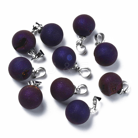 Natural Agate Charms G-Q998-036D-1