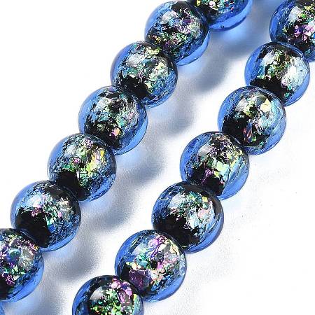 Handmade Foil Lampwork Beads Strands FOIL-K003-06B-19-1