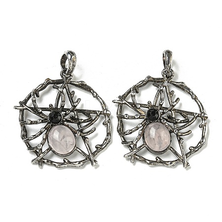 Natural Rose Quartz Pendants G-P547-05AS-05-1
